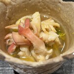 日本料理 柳燕 - 青森産北寄貝・水菜・菊の温物