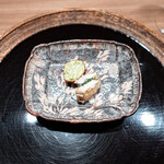 木山 - マナガツオと蓼味噌の天ぷら 枝豆のおかき揚げ