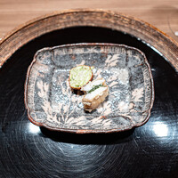 木山 - マナガツオと蓼味噌の天ぷら 枝豆のおかき揚げ