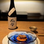 日本酒 ビストロ オダギリ - 而今と魚とパプリカソースのマッチ