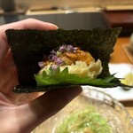 まつむら - 貝柱雲丹乗せ巻き