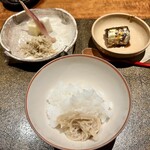 東山 吉寿 - えのき茸　じゃこ　秋刀魚　香の物