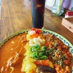 Merci - クリ〜ミィゴマチキン＆ドライポ〜クカレー＆アイスコーヒー