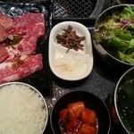 和牛焼肉 土古里 - ねぎ塩牛タンと山形牛カルビセット（ランチ）