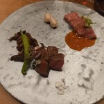 Restaurant Honjin - うし和放牧飛騨牛サーロイン・放し飼い名古屋コーチン卵/宮崎牛ヒレ・美浜備長炭　豊浜塩