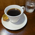 キッチン ブルー グローブ - ホットコーヒーのアップ