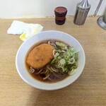 一由そば - 温そば　（小）　コロッケ　　290円