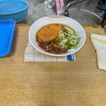 一由そば - かけそば(小)コロッケ　290円