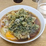 一由そば - 温うどん　（小）　春菊天、生玉子　　380円