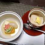 日光　千姫物語 - 湯葉とお麩の焚き合わせ…白身魚の利休蒸し餡掛け♪