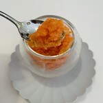 Restaurant KAITO - トマト＆スイカでスペインのガスパチョ（スープ）風に仕立て、それをかき氷に