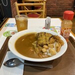 すき家 ひたちなか店 - にんにくやわらかチキンカレーの大盛り