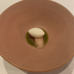 ル・ミュゼ・イデア - ヤギのミルクシャーベット　イチジクの葉のオイル