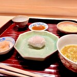 多仁本 - 鱧の湯引きは梅酢とチリ酢で