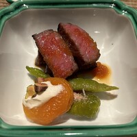 ラ・ボンバンス - 長州牛ステーキ 伏見とうがらし揚げ浸し