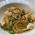 Raduno - ◉ パスタ
      　☘️ 鯛と枝豆をシジミの出汁で作ったパスタ
      　　　絶品です！鯛もいっぱい入っていて
      　　　満足でした！