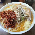 小豚　担々麺風(20周年限定)　エビ油　ニンニクアブラカラメ(味玉はいってなかった)