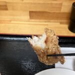 かしわうどん玉蔵 - とり唐揚げ→揚げたてジューシーだが{ムネ肉かな？}