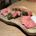 266572836 - 黒毛和牛5種盛り合わせ(イチボ、ランプ、トモサンカク、カイノミ、サンカクバラ)