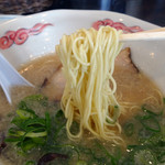 博多ドラゴンラーメン - 麺は細麺ストレート