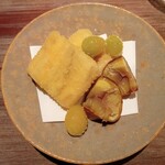 永山 - 穴子フライと渋皮煮米粉揚げ