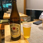 甘藍 - みんな日本酒に変わりましたが、私は赤星を頼み1人で飲んでました。