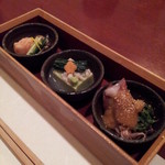 沢庵 - 前菜３種盛り２０１４，４