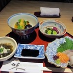 Matsuka Kaiseki Ryouri - お茶をいただいてると最初の料理が運ばれてきました、最初は御膳から。
                      