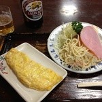 大銀食堂 - だし巻きとスパゲティサラダ