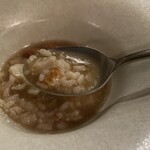 Sua.  - 焼きリゾット　帆立のポワレ
      　　　十勝マッシュルームのコンソメ