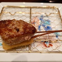 北新地　串かつ凡 - フォアグラ乗せ