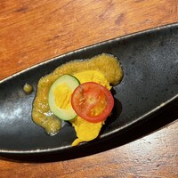 神楽坂 坂の花 - 南瓜とチーズのガスパチョ掛け。