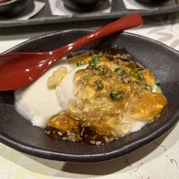 くずし割烹 天ぷら竹の庵 東銀座店 - 生豆腐はジュレの醤油出汁でいただきます