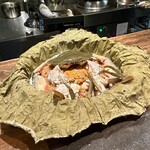 仁修樓 - どうまん蟹のご飯　火入れ前