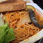 キッチン ブルー グローブ - ナポリタンのアップ