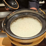 銀座 青天 - 炊き立て土鍋ご飯は、お米が立っていました。