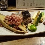 とく山 - ［２回目］京都竹の子焼き・アスパラ焼き・鰆と太刀魚の焼き物