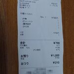 幸楽苑 - レシート