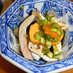 鮨おおしお  - 突き出し　フグとアンキモ