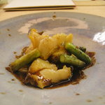 割烹 やました - ツブ貝とアスパラバター炒め