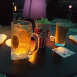 プラネタリウム スターリー カフェ - ポップコーンセットとパスタセットのアイスカフェラテ