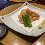 日本料理　たけむら - 季節の揚げ物（海老）