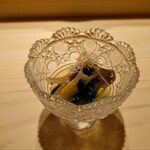 鮨 由う - 鮑茸大黒シメジ黒舞茸のお浸し