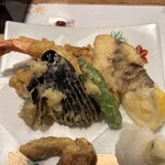 仁盛笑店 - 天ぷら盛り合わせ　松茸かくれちゃった
