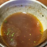 麺や而今 - スープ割りが最高だわ