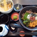 そじ坊 - 料理写真:小海老天丼と小そば（梅おろし）のセット