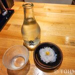 白えび亭 - 白えびの刺身小皿単品と、「立山」特別本醸造。