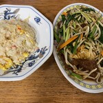 八珍 - 料理写真:ニラレバと半チャーハン