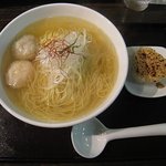 麺屋海神 新宿店 - あら炊き辛塩らあめん　へしこ焼きおにぎり付き