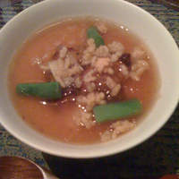 ラ・ボンバンス - ふぉあぐらときのこ茶碗蒸し　ふかひれ入りあんかけ